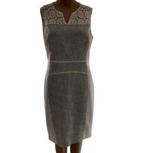 Elie Tahari Anya Mixed Media Spring Summer Business Sheath Size 8 Dress